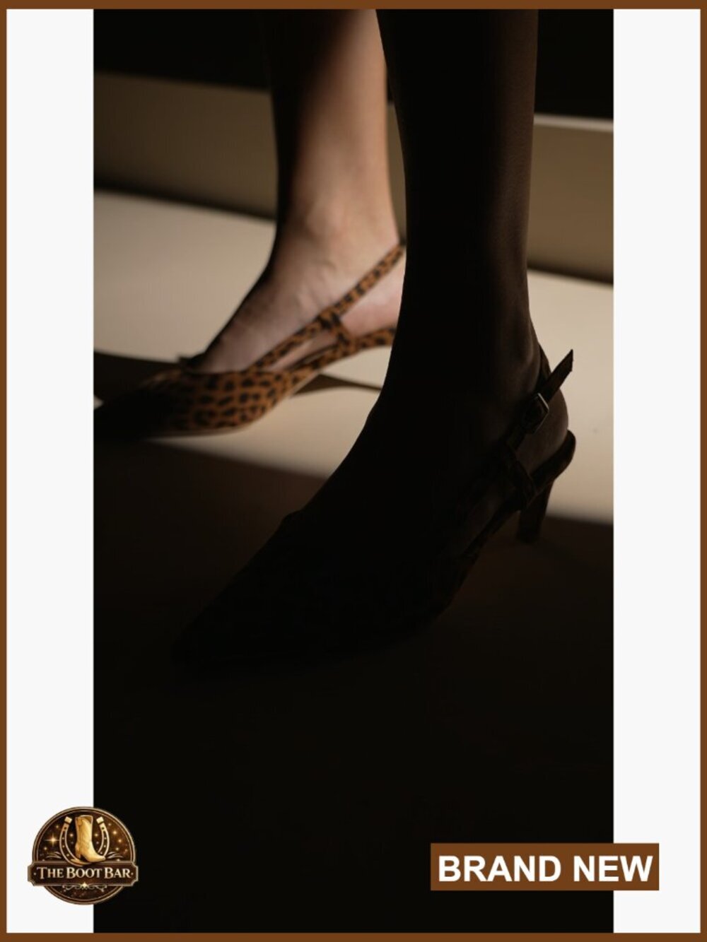 Leather Kitten Heel Slingback Pumps with Adjustable Buckle - Picture 6 of 6